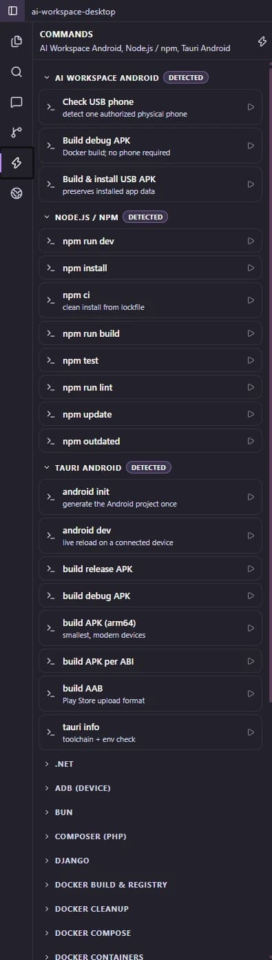 Quick-run commands